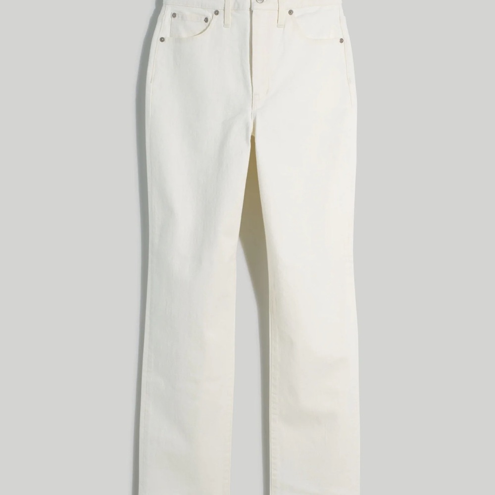 Madewell White Straight Leg Jeans High-Rise Curvy Petite